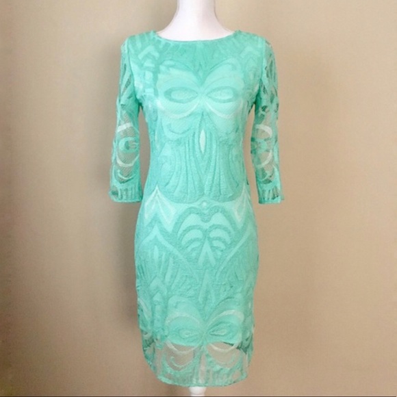 julia jordan Dresses & Skirts - 🆕Julia Jordan long sleeve mint lace dress size 14
